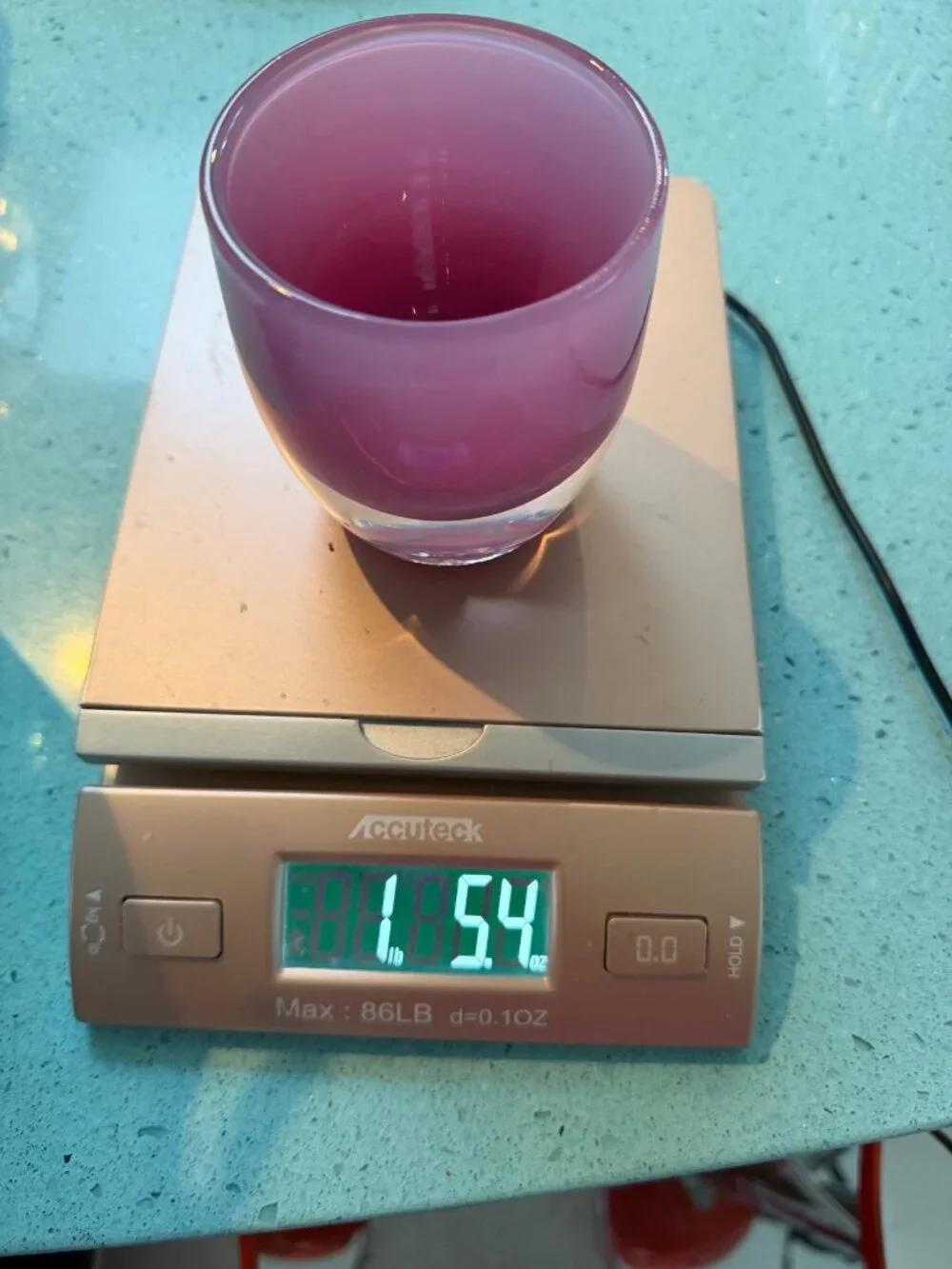 Glassybaby BFF Trisikellion Mark Glass Votive Holder Purple Pink Handblown New